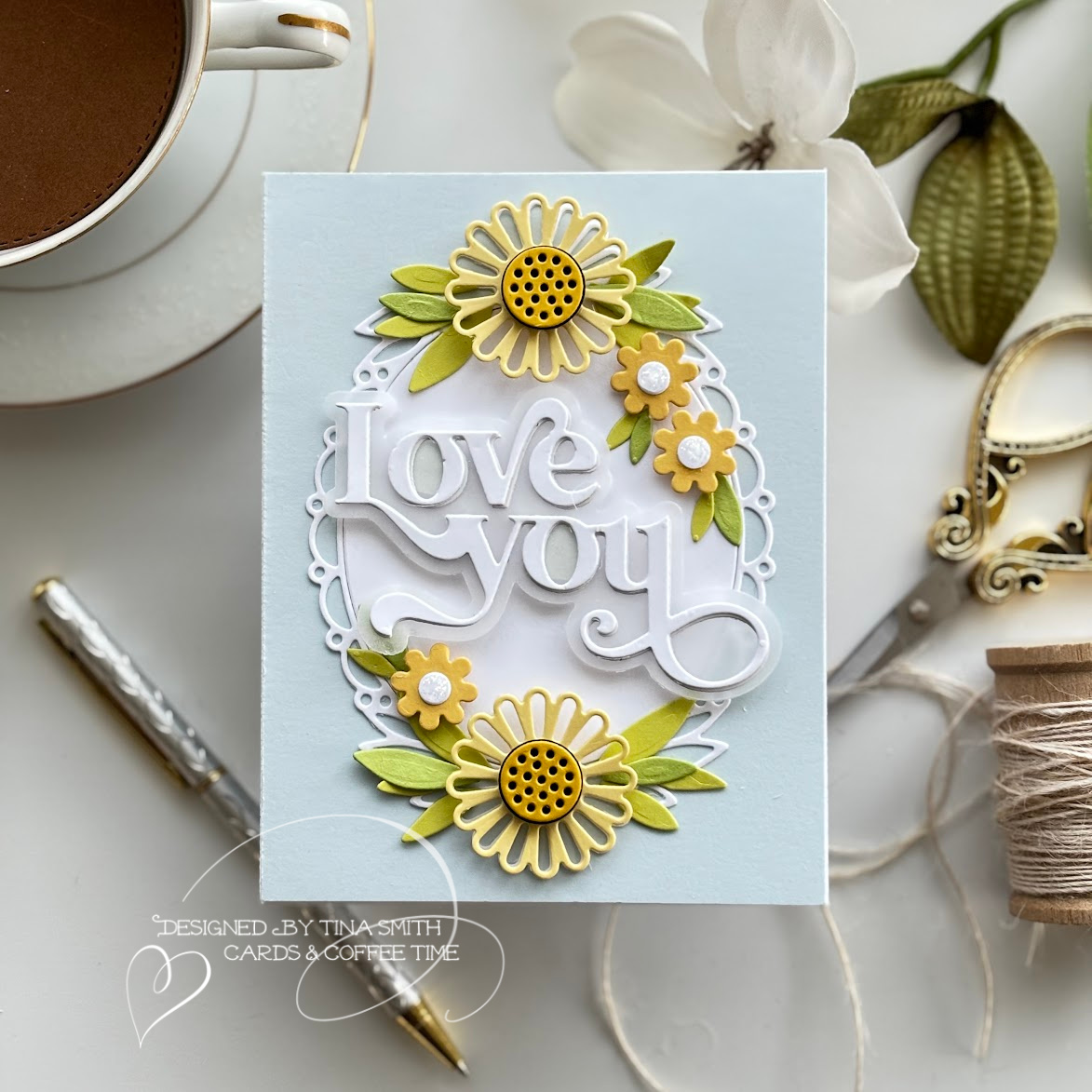 An Everyday Love You Card with the Daisy Oval Frame Die Set from the Simon Says Stamp Celebrate Release!
