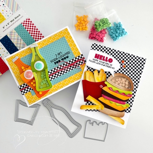 Two Shaker Cards with the Queen & Co. Snack Shack Kit!
