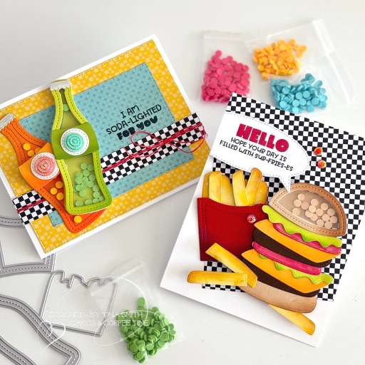 Two Shaker Cards with the Queen & Co. Snack Shack Kit!